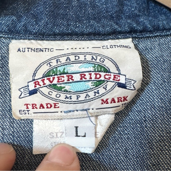 Vintage Denim Vest Cotton Blue Made in USA size L - Picture 3 of 4